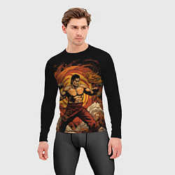 Рашгард мужской Муай тай боец в стойке, цвет: 3D-принт — фото 2