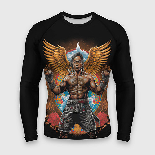 Мужской рашгард Муай-Тай боец с золотыми крыльями / 3D-принт – фото 1