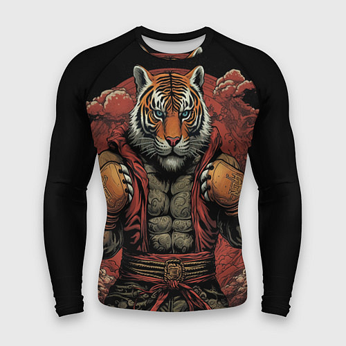 Мужской рашгард Тигр в стойке тайский бокс / 3D-принт – фото 1