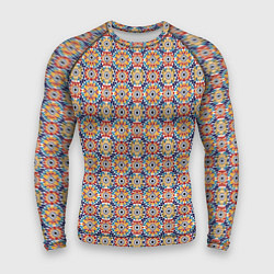 Рашгард мужской Марокканская мозаика цветочный узор, цвет: 3D-принт