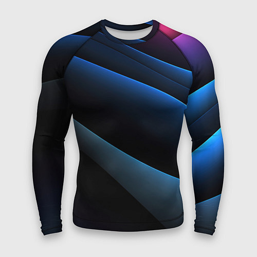 Мужской рашгард Синий стильный абстрактный геометрический стиль на / 3D-принт – фото 1