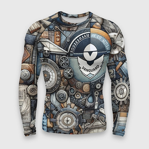 Мужской рашгард Механистический паттерн - авангард нейросеть / 3D-принт – фото 1