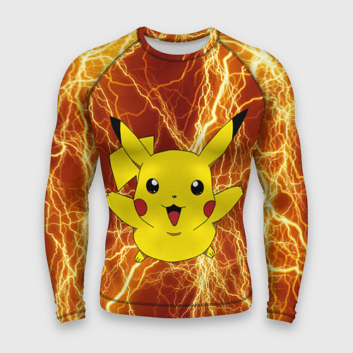 Мужской рашгард Pikachu yellow lightning / 3D-принт – фото 1