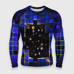 Рашгард мужской Окно в пространство - синие кубы, цвет: 3D-принт