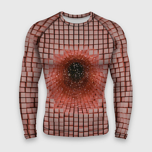 Мужской рашгард Кубические фрагменты телесного цвета с отверстием / 3D-принт – фото 1