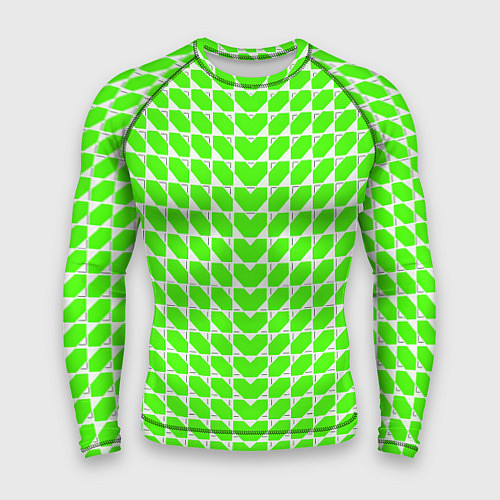 Мужской рашгард Зелёные лепестки шестиугольники / 3D-принт – фото 1