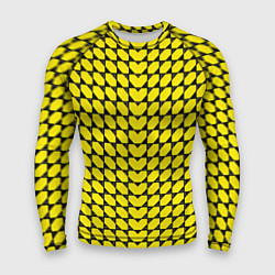 Рашгард мужской Жёлтые лепестки шестиугольники, цвет: 3D-принт