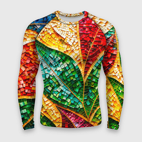 Мужской рашгард Яркая мозаика с разноцветным абстрактным узором и / 3D-принт – фото 1