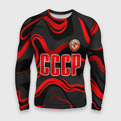Рашгард мужской СССР - red stripes, цвет: 3D-принт