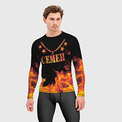 Рашгард мужской Семен - имя в огне, цвет: 3D-принт — фото 2