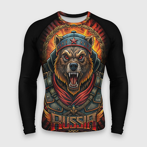 Мужской рашгард Мощный медведь СССР стиль / 3D-принт – фото 1