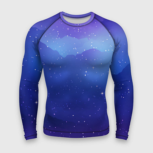 Мужской рашгард Синий космос и звезды / 3D-принт – фото 1