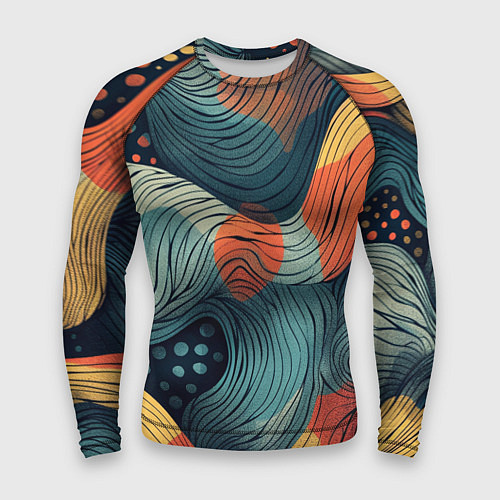 Мужской рашгард Волны линиями / 3D-принт – фото 1