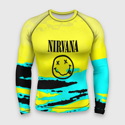 Рашгард мужской Nirvana краски кислотные, цвет: 3D-принт