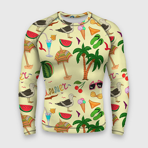 Мужской рашгард Летний отпускной паттерн / 3D-принт – фото 1