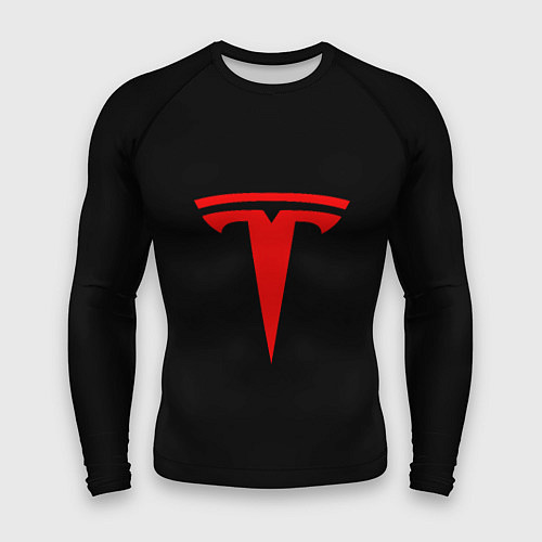 Мужской рашгард Tesla red logo / 3D-принт – фото 1