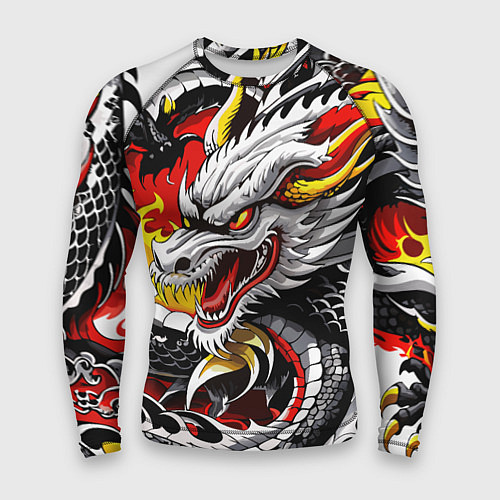 Мужской рашгард Огнедышащий дракон в японском стиле / 3D-принт – фото 1
