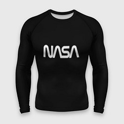 Рашгард мужской Nasa white logo, цвет: 3D-принт