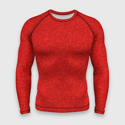 Рашгард мужской Красный однотонный текстурованный, цвет: 3D-принт