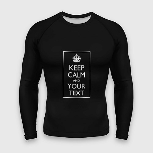 Мужской рашгард Keep calm and text / 3D-принт – фото 1