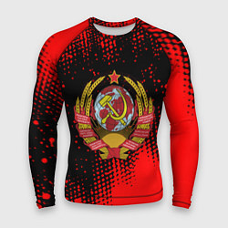 Рашгард мужской СССР краски красные текстура, цвет: 3D-принт