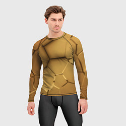Рашгард мужской Золотистые неоновые плиты, цвет: 3D-принт — фото 2
