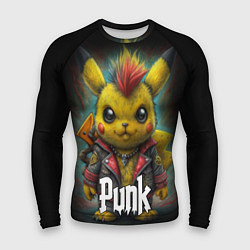 Мужской рашгард Панк Пикачу в косухе