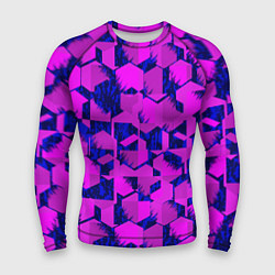 Рашгард мужской Абстракция темно фиолетовый геометрический фон, цвет: 3D-принт