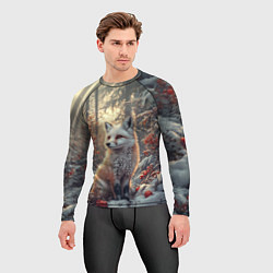 Рашгард мужской Лис в зимнем лесу, цвет: 3D-принт — фото 2