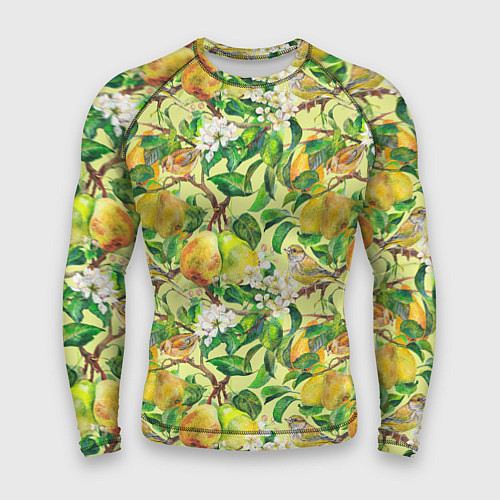 Мужской рашгард Птица на грушевом дереве / 3D-принт – фото 1