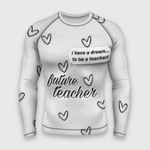Мужской рашгард Надпись будущий учитель / 3D-принт – фото 1