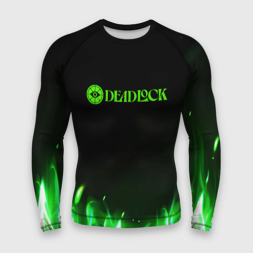 Мужской рашгард Deadlock logo зеленый огонь / 3D-принт – фото 1