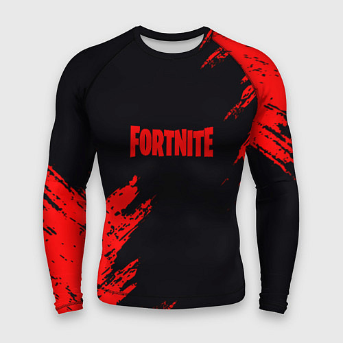 Мужской рашгард Fortnite красные краски лого / 3D-принт – фото 1