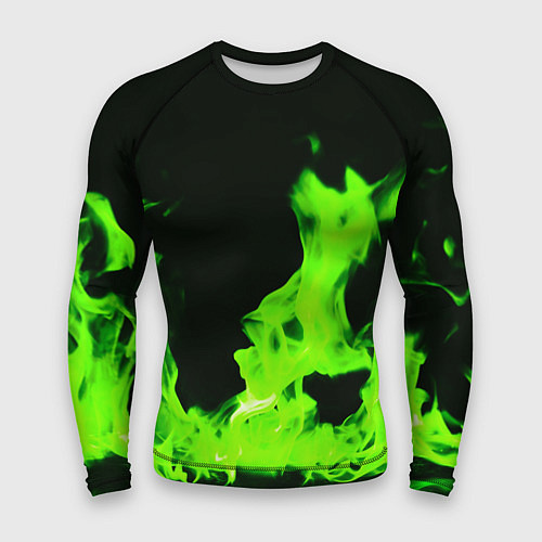 Мужской рашгард Кислотный зелёный огонь / 3D-принт – фото 1