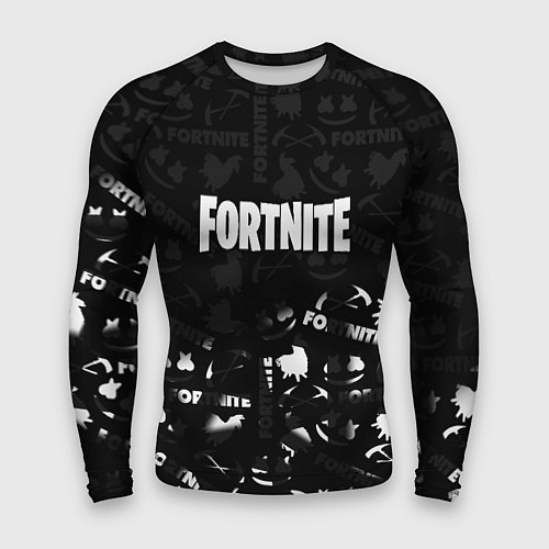 Мужской рашгард Fortnite pattern black / 3D-принт – фото 1