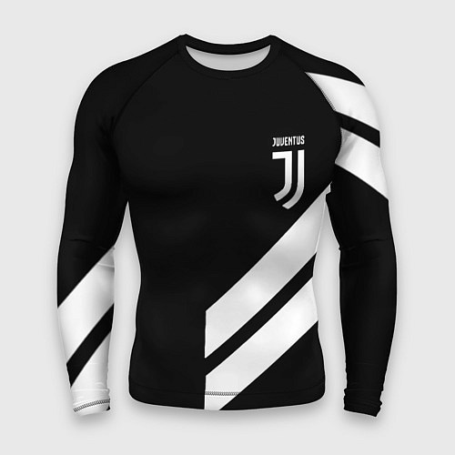 Мужской рашгард Juventus line white / 3D-принт – фото 1