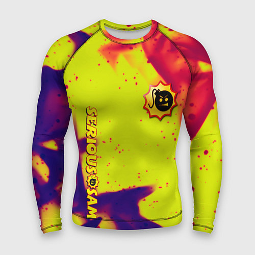 Мужской рашгард Serious Sam flame yellow / 3D-принт – фото 1