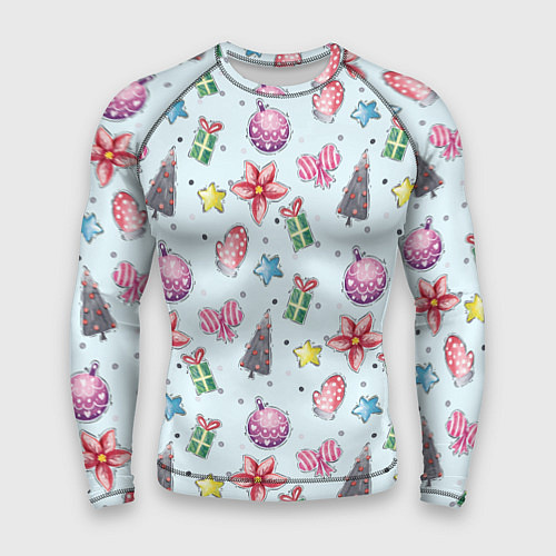 Мужской рашгард Новогодний фон / 3D-принт – фото 1