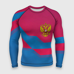 Мужской рашгард Россия спортивная геометрия текстура