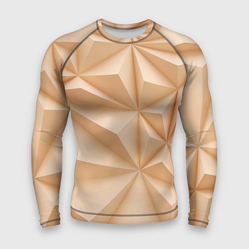 Мужской рашгард Бежевые полигональные фигуры / 3D-принт – фото 1