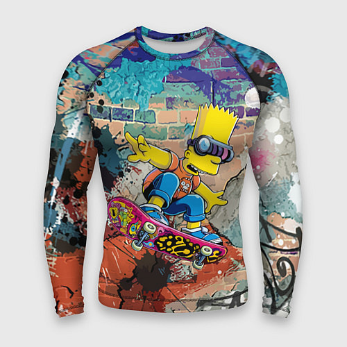 Мужской рашгард Bart Simpson on a skateboard - graffiti / 3D-принт – фото 1