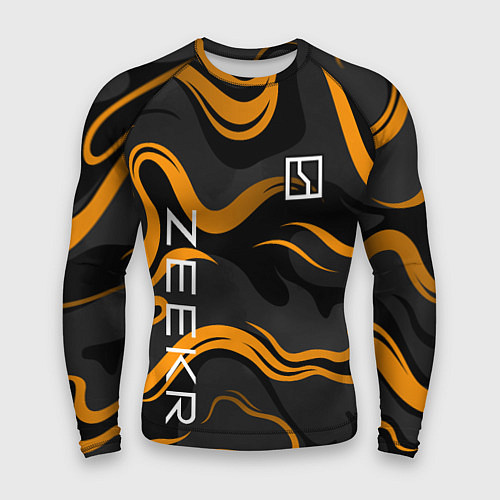 Мужской рашгард Zeekr - оранжевые волны / 3D-принт – фото 1