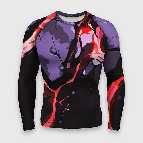 Мужской рашгард Красный разлом в камне / 3D-принт – фото 1