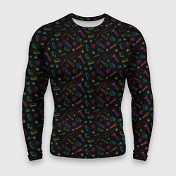 Мужской рашгард Паттерн с разноцветными радиодеталями