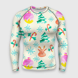 Мужской рашгард Зимний новогодний узор