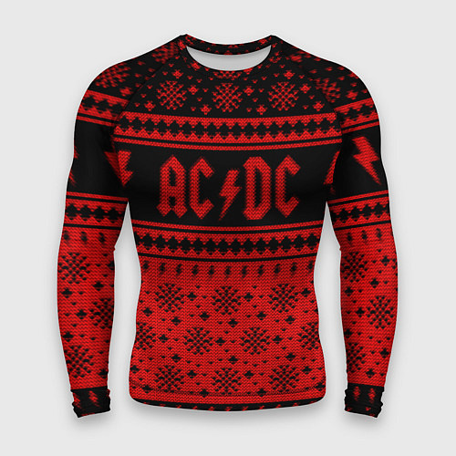 Мужской рашгард ACDC christmas sweater / 3D-принт – фото 1