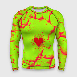 Рашгард мужской Сердечко на кислотном фоне, цвет: 3D-принт