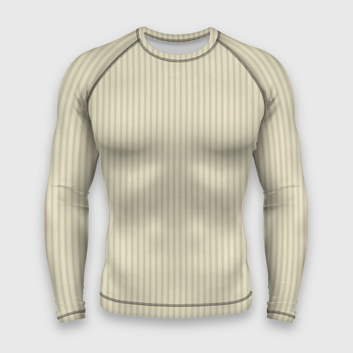 Мужской рашгард Пастельный бежевый в тонкую полоску / 3D-принт – фото 1