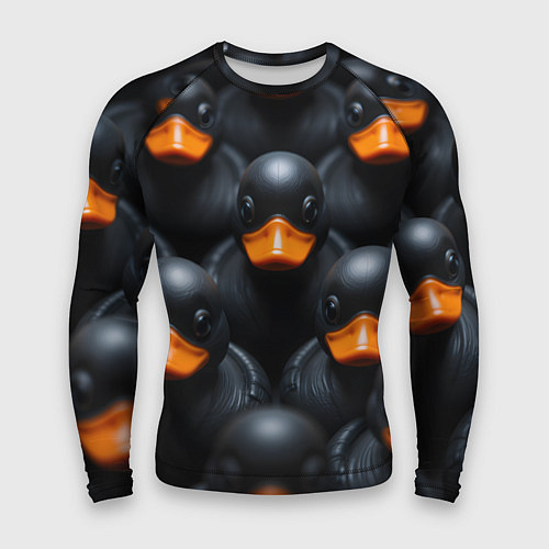 Мужской рашгард Черные уточки / 3D-принт – фото 1