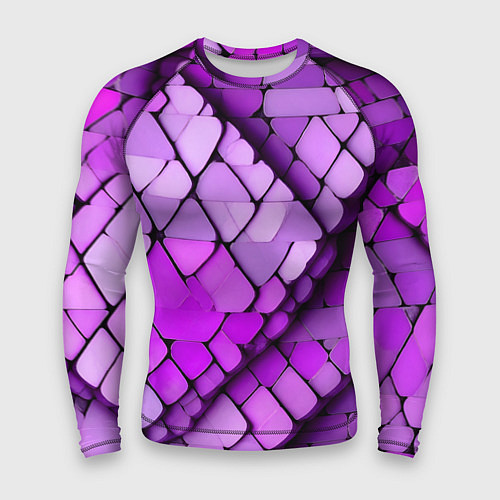 Мужской рашгард Фиолетовые рельефные плитки / 3D-принт – фото 1
